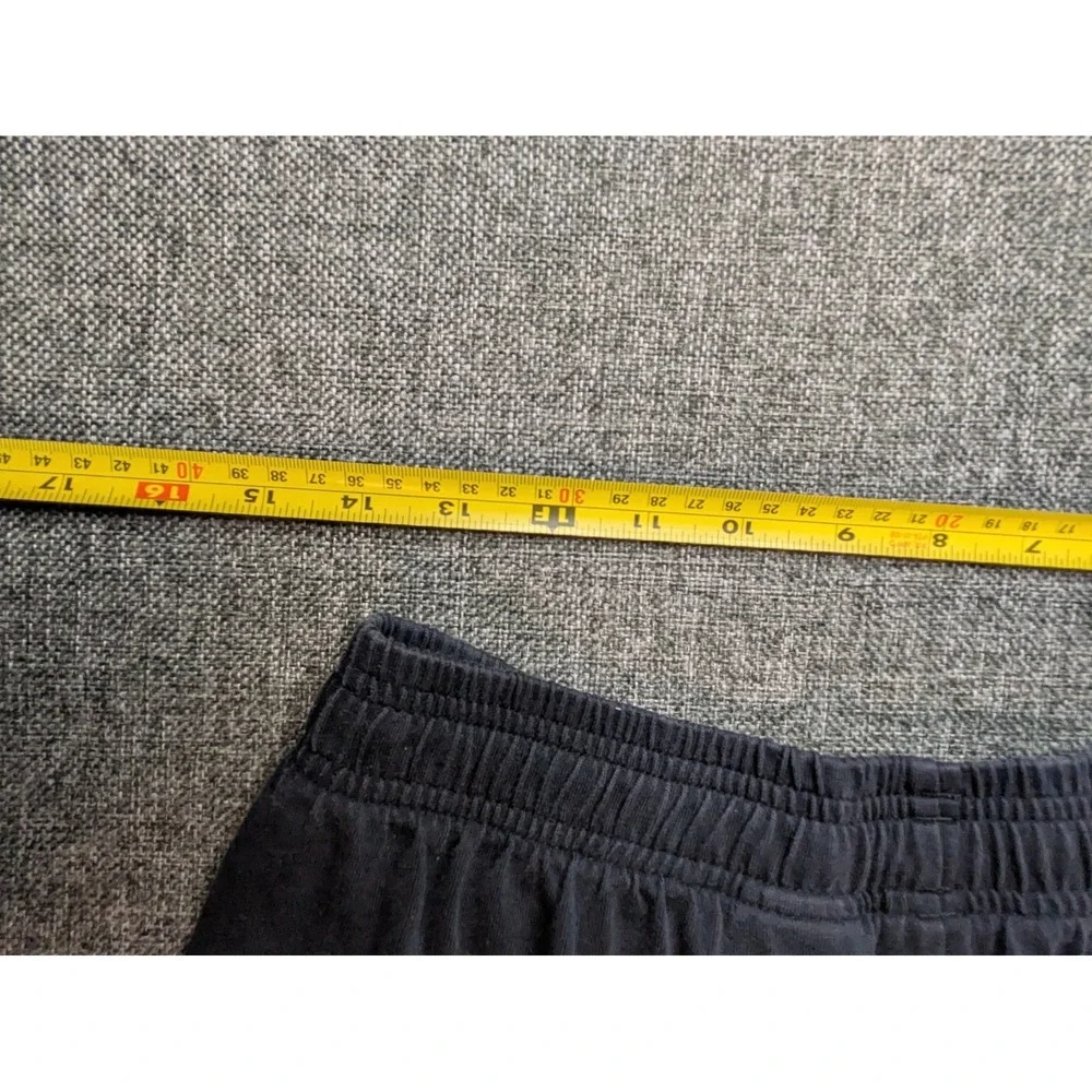 Adidas‎ Men's Black Athletic Shorts Medium White Logo Elastic Waist With Pockets